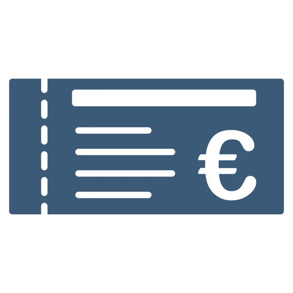 Euro Ticket Flat Glyph Icon — Stock Photo, Image