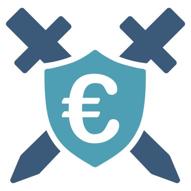 Euro Guard kalkan düz vektör simgesi