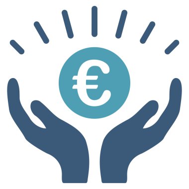 Euro refah düz vektör simgesi