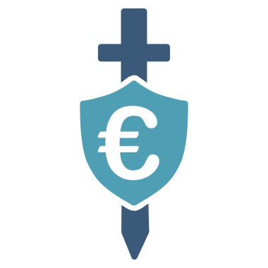 Euro kalkan düz vektör simgesi