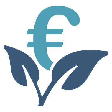 Euro başlangıç Filiz düz vektör simgesi