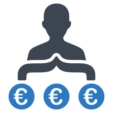 Euro kapitalist düz vektör simgesi