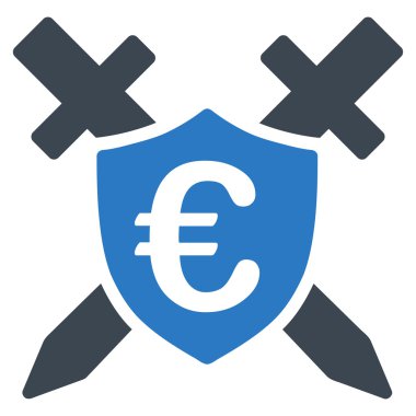 Euro Guard kalkan düz vektör simgesi