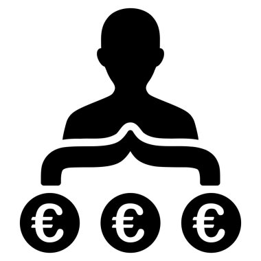 Euro kapitalist düz vektör simgesi