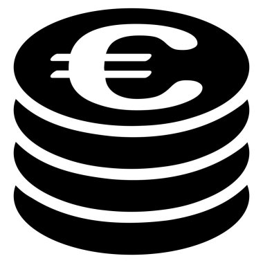 Euro para yığını düz vektör simgesi