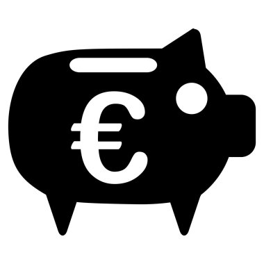 Euro kumbara düz vektör simgesi