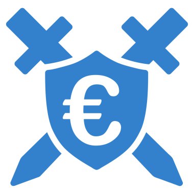 Euro Guard kalkan düz vektör simgesi