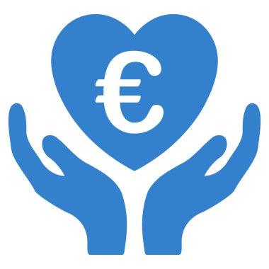 Euro bakım el düz vektör simgesi