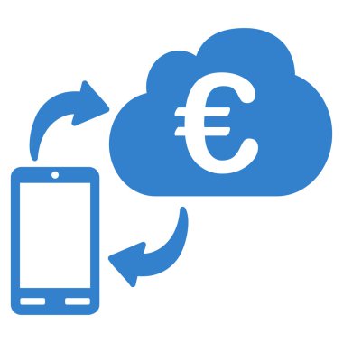 Euro Cloud Bankacılık Düz Vektör Simgesi