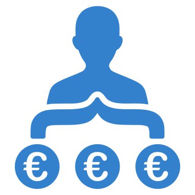 Euro kapitalist düz vektör simgesi