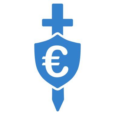 Euro kalkan düz vektör simgesi