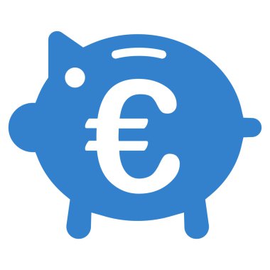 Euro kumbara düz vektör simgesi