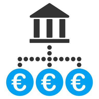 Euro banka hareketleri düz vektör simgesi