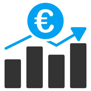 Euro iş grafik düz vektör simgesi