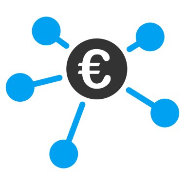 Euro bağlantılar düz vektör simgesi