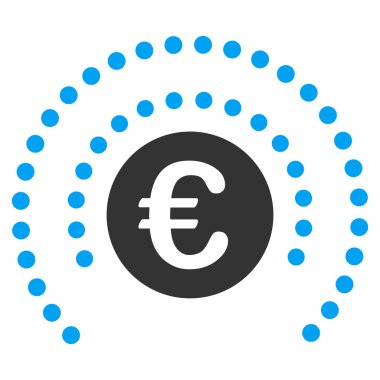 Euro kalkan küre düz vektör simgesi
