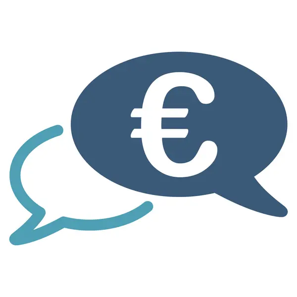 Euro Chat Flat Vector Icon — Stock Vector