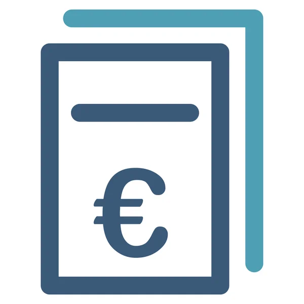 Euro prijzen documenten platte Vector Icon — Stockvector