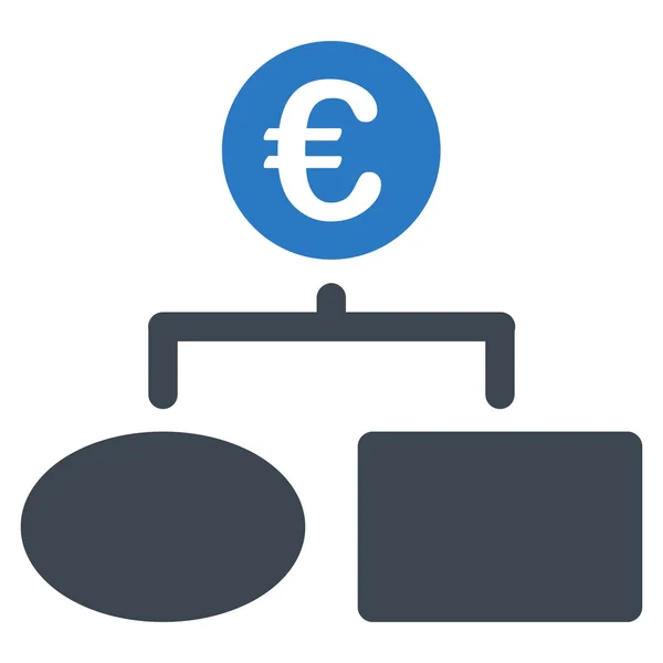 Euro stroomdiagram plat vector pictogram — Stockvector