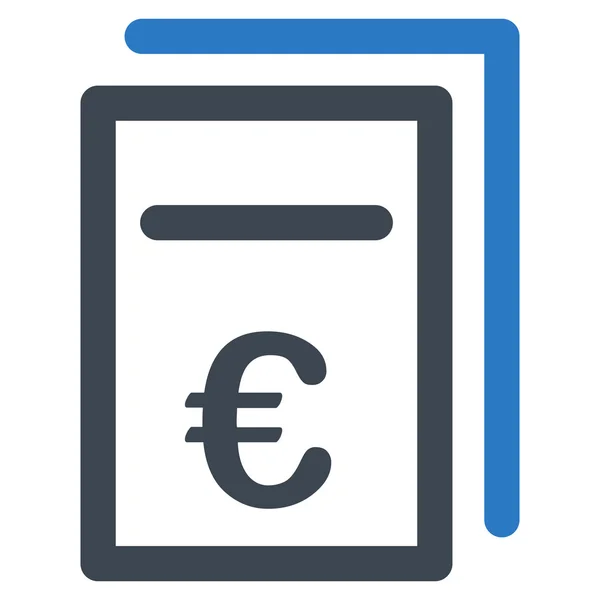 Euro Preços Documentos Flat Vector Icon — Vetor de Stock