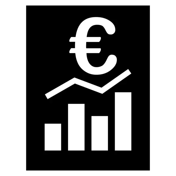 Euro försäljning rapportikon platt vektor — Stock vektor