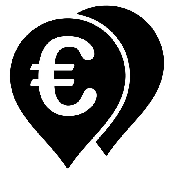 Euro Térkép markerek lapos Vector Icon — Stock Vector