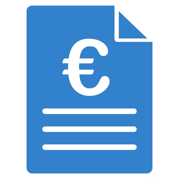 Euro Documento Flat Vector Icon — Vetor de Stock