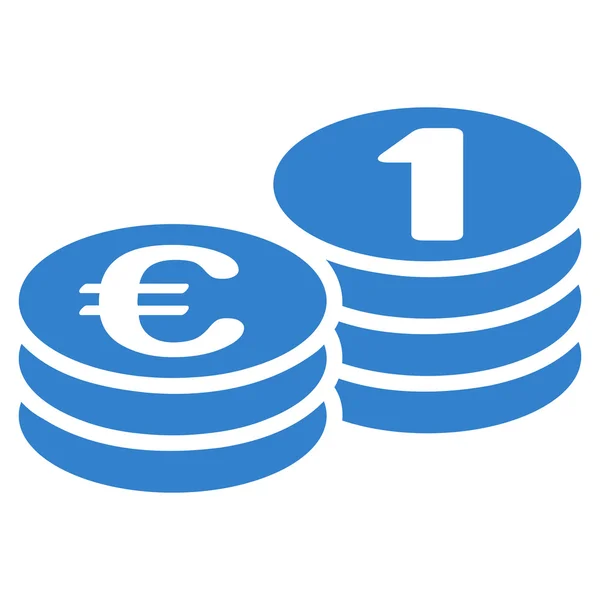 Euro Coins düz vektör simgesi — Stok Vektör