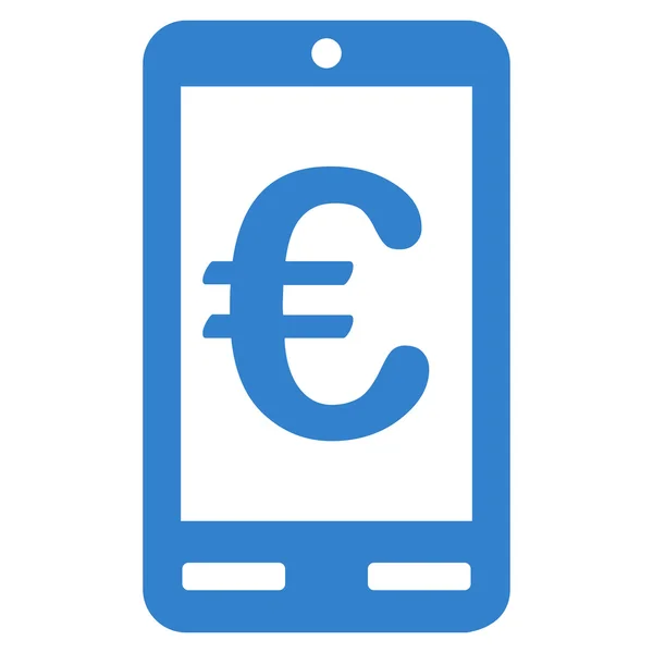 Euro mobile Bank Flat Vector Symbol — Stockvektor