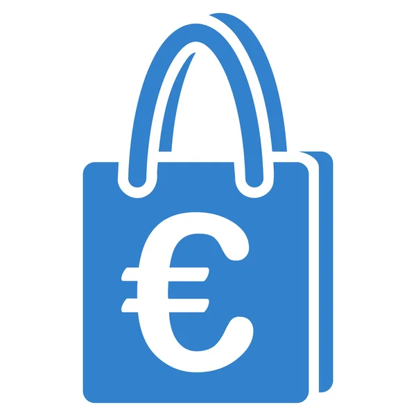 Euro Shopping Bag Icône vectorielle plate — Image vectorielle