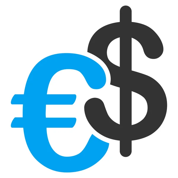 Euro e Dollaro Valuta Icona vettoriale piatta — Vettoriale Stock