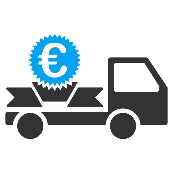 Euro regalo entrega plana vector icono — Vector de stock