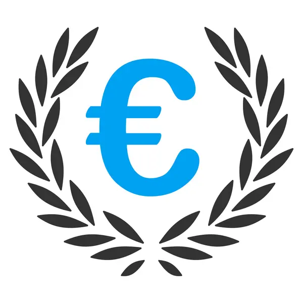 Euro Laurel coroa plana vetor ícone —  Vetores de Stock
