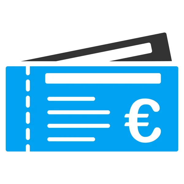 Euro Tickets Flat Vector Icon — Stock Vector