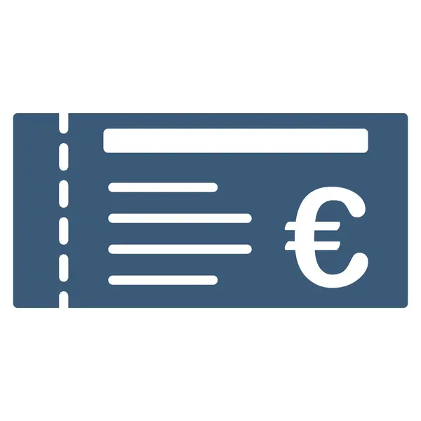 Euro Ticket Flat Vector Icono — Archivo Imágenes Vectoriales