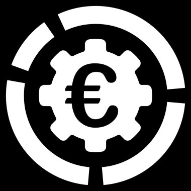 Euro diyagram yapılandırma düz vektör simgesi