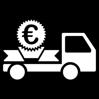 Euro hediye teslimat düz vektör simgesi