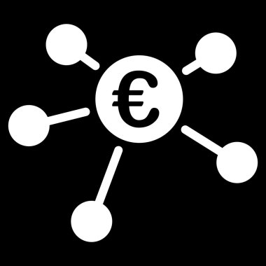 Euro bağlantılar düz vektör simgesi
