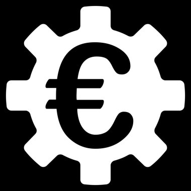 Euro makine vites düz vektör simgesi