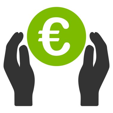 Euro bakım el düz vektör simgesi