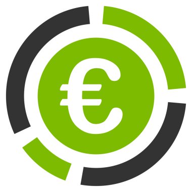 Euro mali diyagramı düz vektör simgesi