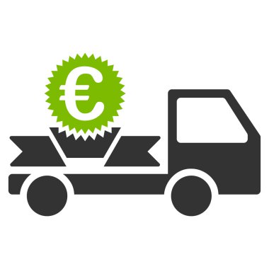 Euro hediye teslimat düz vektör simgesi
