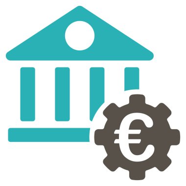 Euro banka Binası düz vektör simge seçenekleri