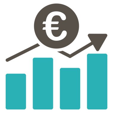 Euro iş grafik düz vektör simgesi