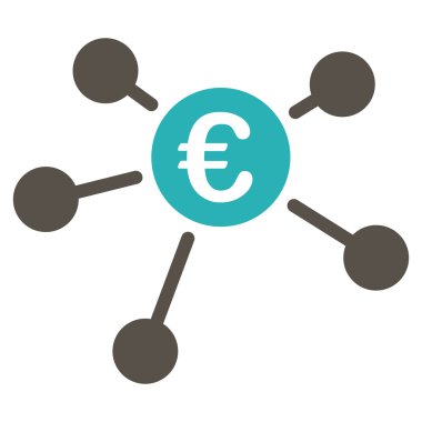 Euro bağlantılar düz vektör simgesi