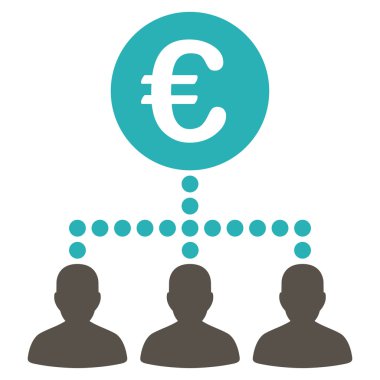 Euro ödeme istemcileri vektör simge düz