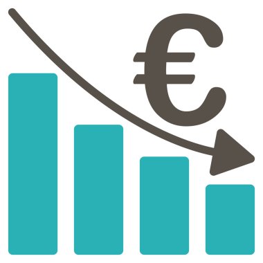 Euro durgunluk Bar grafik düz vektör simgesi
