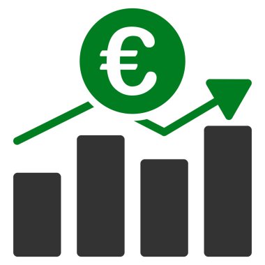 Euro iş grafik düz vektör simgesi