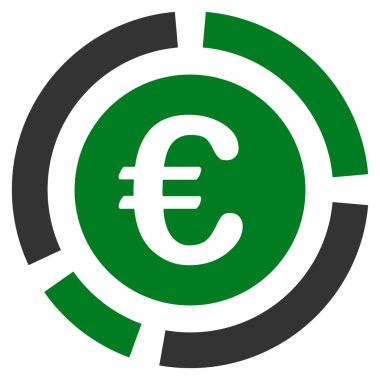 Euro mali diyagramı düz vektör simgesi