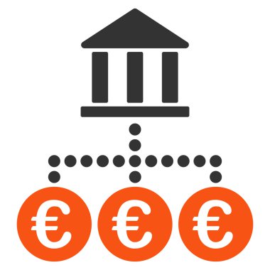 Euro banka hareketleri düz vektör simgesi